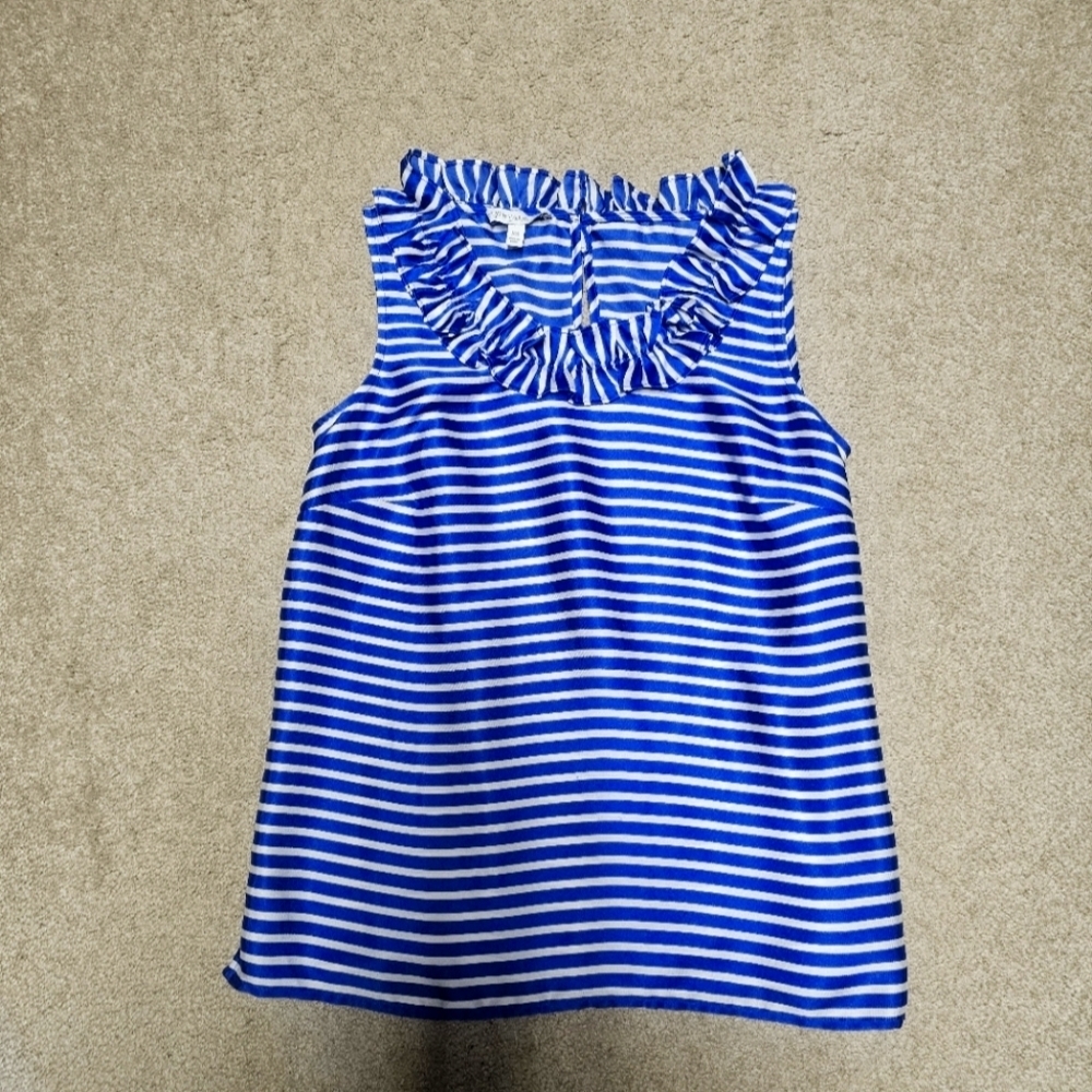 RSVP by Talbots - Blue and White Women's Blouse - Size Small